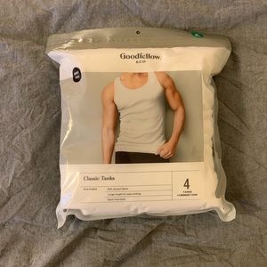Medium White Tank Top, 5 pack, Brand New